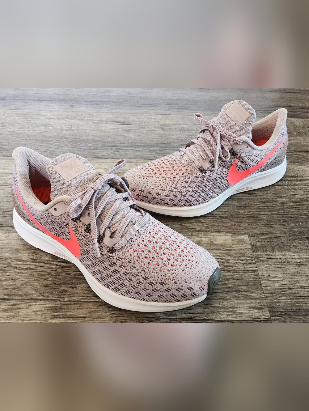 **VERY GOOD** Nike Air Zoom Pegasus 35 Sz 10 Grey Particle Rose Pink 942855-602